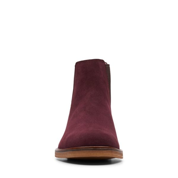 Clarks Mens Clarkdale Gobi Chelsea Boots Burgundy | UK-7246109